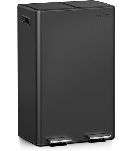 8 Gallon/30 Liter Dual Compartment Trash Can, Stainless Steel