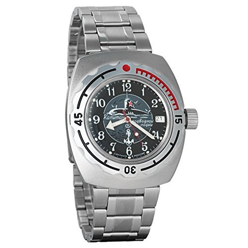 VOSTOK AMPHIBIAN RUSSIAN WATCH WR 200m 1967 DESIGN AMPHIBIA DIVER NAVY SUBMARINE #090831