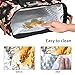 Kaome Lunch Bags for Women, Reusable Insulated Lunch Box, Double Zippers Wide Open Lunch Cooler Container Bag, Durable Leakproof Picnic Bags for Men Work School Outdoor Flower (Pink)