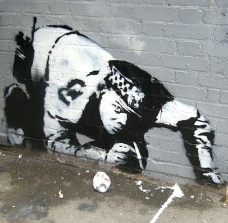 Impresión de Lienzo de Banksy Policía esnifar Coca Cola lienzo (25,4 cm x 25,4 cm)* rechaza imitaciones* Se vende una pared en blanco: Amazon.es: Hogar