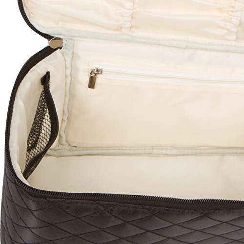 Ellis James Designs Large Travel Makeup Bag Organizer - Cosmetics Train Case Toiletry Bags for Women - Black - With Handle & Make Up Brush Holders - Professional Hair Dryer Cases & Beauty Storage 9 Ellis James Designs Large Travel Makeup Bag Organizer - Cosmetics Train Case Toiletry Bags for Women - Black - With Handle & Make Up Brush Holders - Professional Hair Dryer Cases & Beauty Storage