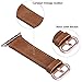 JSGJMY Compatible for Iwatch Band 42mm 44mm M/L Women Men Genuine Leather Loop Replacement Strap for iWatch Series 4 (44mm) Series 3 2 1 (42mm),Camel with Rose Pink Clasp