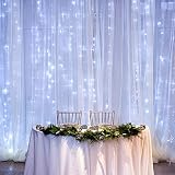 LE LED Curtain Lights, 19.7x9.8ft, 594 LED, 8 Modes, Plug in Twinkle Lights, Cool White, Indoor Outdoor Decorative Wall Window String Lights for Bedroom, Party, Wedding Backdrop, Patio Décor and More