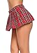 Adorneve Women's Geometrical Printed Vintage Pleated Flared Midi Skirt,plaid,L