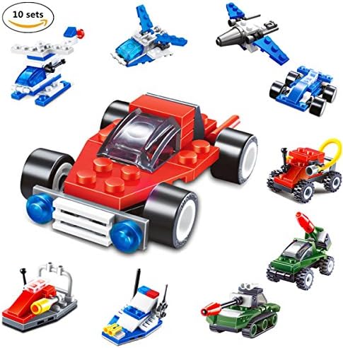 Meyall 10Sets/238pcs Mini Army Minifigures Construction Building Block Sets, Forces Military Vehicles Scaled Army Toy Playsets, 3D Assembly Cars Vehicles STEM Toys For Children Ages 6-10