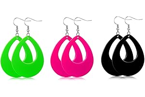 80s Neon Earrings Accessories for Women Trendy Glow Party Accessories Neon Jewelry for Halloween Costume Outfit