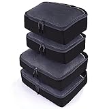 JETPAL Lightweight Travel Luggage Organizer Packing Cubes (Set of 4) - Black
