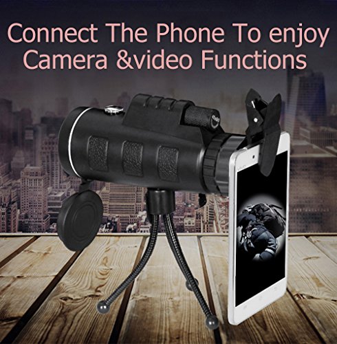 Monocular Telescope, Outdoor Portable High-powered Wide-angle Monoculars Zoom Lens Night Vision Travelling Telescope with Tripod Cell Phone Holder for Hunting Camping Birds Watching Monocular Telescope, Outdoor Portable High-powered Wide-angle Monoculars Zoom Lens Night Vision Travelling Telescope with Tripod Cell Phone Holder for Hunting Camping Birds Watching