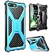 i-Blason iPhone 7 Plus Case, iPhone 8 Plus Case, Transformer Kickstand Apple iPhone 7 Plus/iPhone 8 Plus Heavy Duty Dual Layer Combo Holster Cover case with Locking Belt Swivel Clip (Blue)