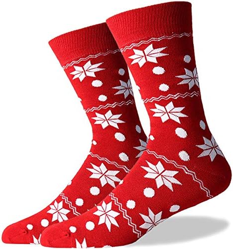 Novelty Christmas Funny Mens Combed Cotton Dress Socks Holiday Gifts Size 10-13
