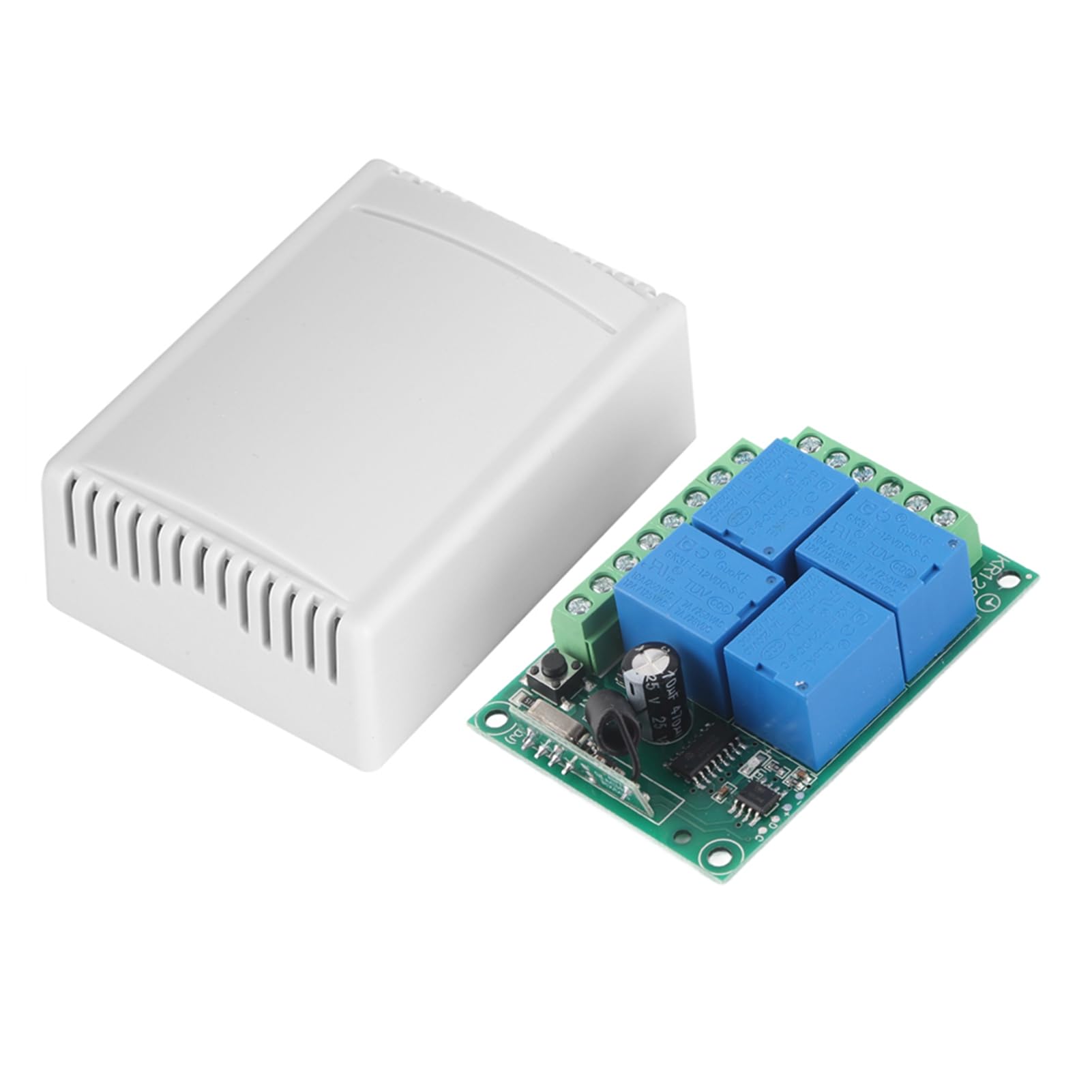 Wireless Remote Control Momentary Switch System Transmitter & Receiver with Receiver Relay Smart House Equipment for Home Garage Doors Use DC12V 4-CH 433MHZ