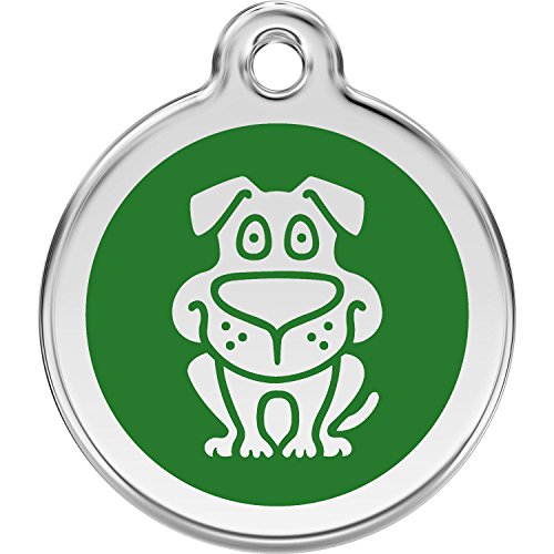 Red Dingo Personalized Dog Pet ID Dog Tag (Small Green)