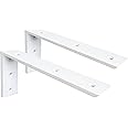 WINKER Countertop Support Bracket 2 Pack Heavy Duty Hidden L Shelf Bracket 12" x 6" x 2.5" Metal Corbels for Quartz/Granite/Wood/Concrete/Laminate Countertops, White