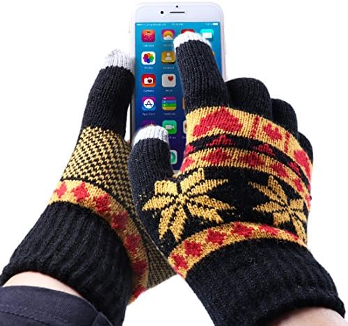 Cell Phone Gloves, DAXIN DX Winter Warm Thick Knit Touch Screen Gloves Phone Texting Driving Cold Weather Gloves Mittens for Men Women