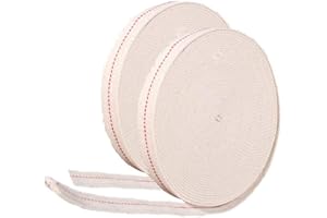 IFPPSAE 1/2" Inch Flat Cotton Oil lamp Wick Or Hurricane lamp Oil lamp Wicks for Oil Lamps Hurricane Lantern Kerosene Lantern and Oil Burners，Red Stitch 13ft/ 2 Rolls