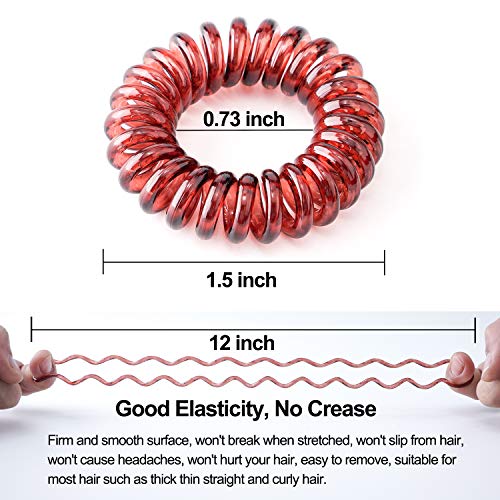 Spiral Hair Ties No Crease,24 Pcs Premium Elastic Coil Hair Ties for Women Girls,Waterproof Telephone Cord Hair Ties,5 Colors Teleties Hair Tie,Original Traceless Hair Ties with Strong Grip - Thumbnail 2