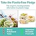 Reusable Produce Bags, Organic Cotton Mesh Bags for Grocery Shopping and Storage with Tare Weight on Tags, Double-Stitched Seams, Machine Washable, Biodegradable, Eco-Friendly, Set of 3 Medium
