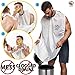 Unique waterproof shaving apron by 3 Little Beards-polyester grooming bib w/ 2 types of suction cups-beard trimming catcher cape-keep your sink clean and out of clogging-free bonus beard shaper comb