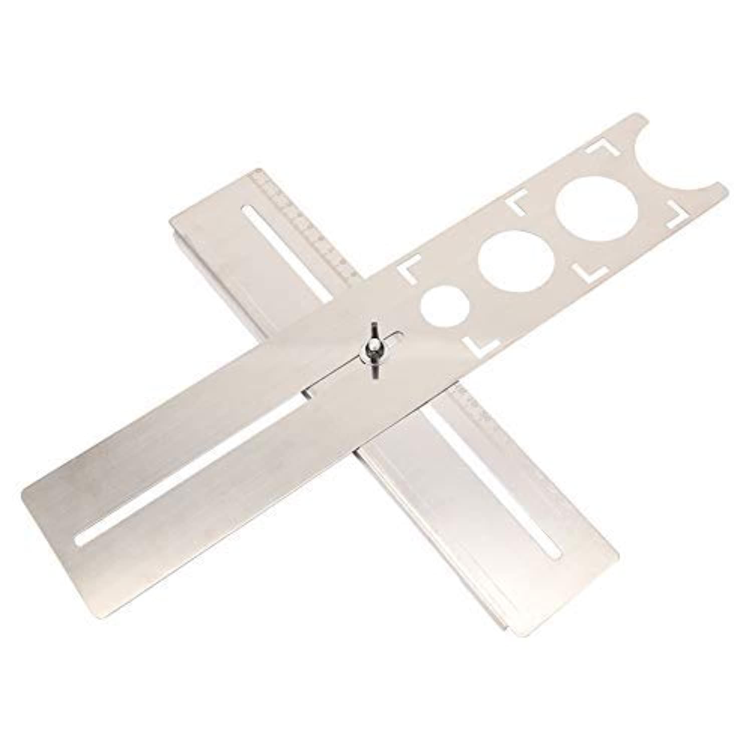 AUNMAS Stainless Steel Tile Locator Ruler, Adjustable Tile Hole Punch, Multi-functional Wall Marking Tool for Ceramic Cutting - 40.0 cm