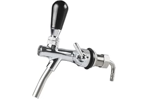 Draft Beer Adjustable Faucet - PERA Brand Include Beer Faucet, Flow Controller, Chrome Plating Shank G5/8 Tap for Home Brew