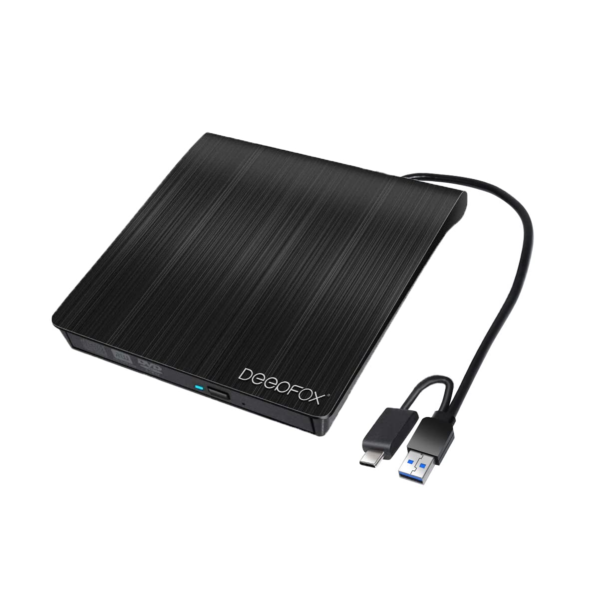 DEEPFOX External Type-C DVD Drive, Portable Optical Drive Burner & CD DVD +/-RW Writer/Rewriter/Player, High Speed Data Transfer for Laptop/Desktops, USB Type C, Windows 8
