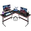Homall L Shaped Gaming Desk 51 Inch Computer Corner Desk Pc Gaming Desk Table with Large Monitor Riser Stand for Home…