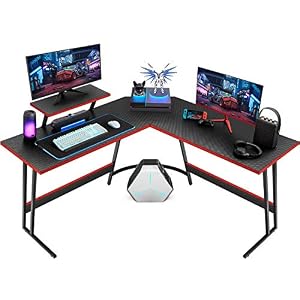 Homall L Shaped Gaming Desk 51 Inch Computer Corner Desk Pc Gaming Desk Table with Large Monitor Riser Stand for Home…