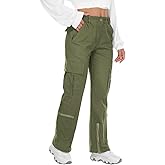 TRGPSG Womens Cargo Pants, Y2K Casual Pants Parachute Pants Relaxed Fit Streetwear with Multiple Pockets