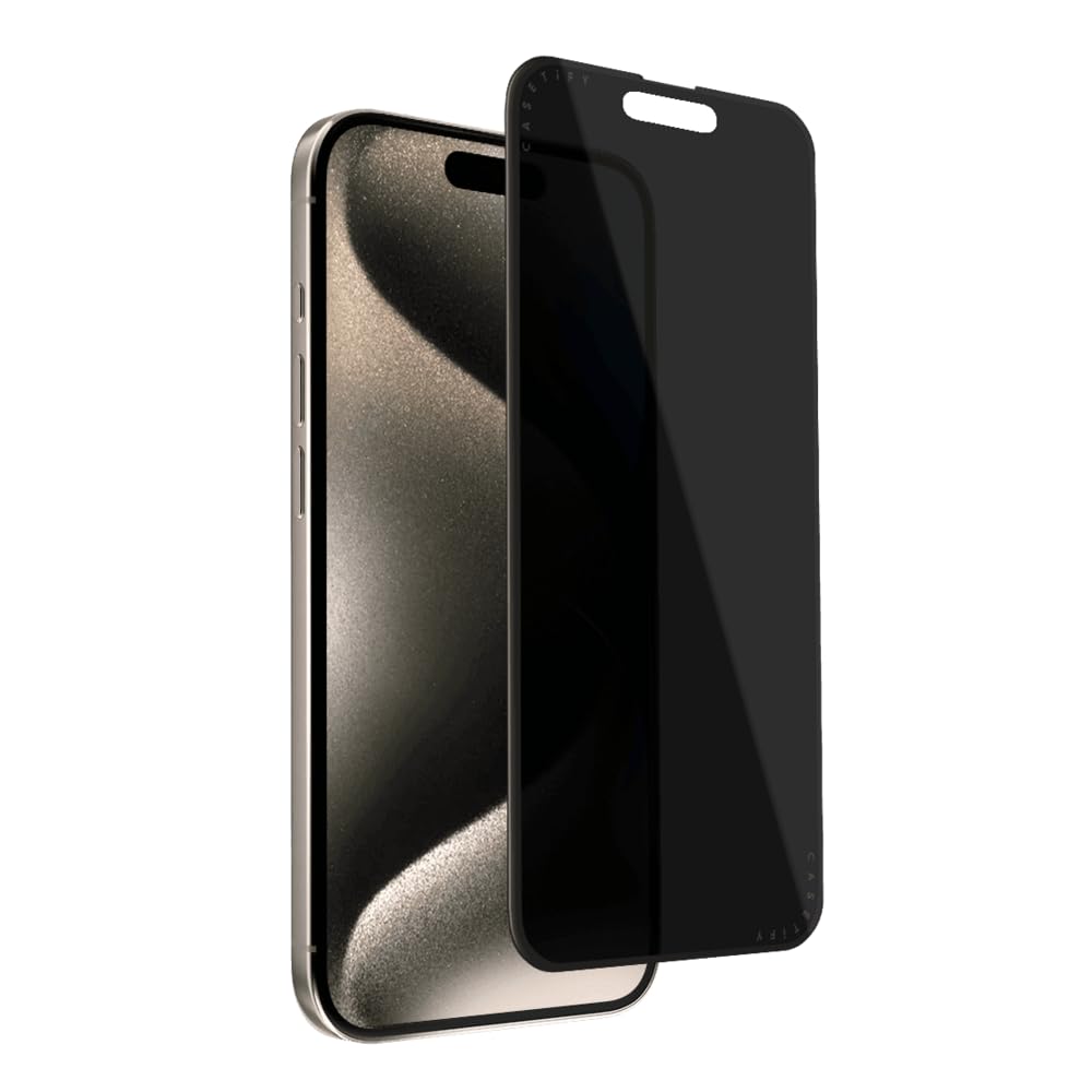 CASETIFY Impact Privacy Screen Protector [Strengthened 9H aluminosilicate glass, applicator included] for iPhone 15 Pro
