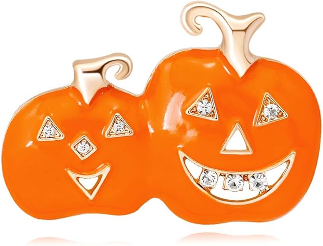 Amazon Fablcrew おしゃれ ハロウィン ブローチ 合金 かわいいかぼちゃのデザイン オレンジ色 女性 女の子 パーティー ハロウィン ブローチ 通販