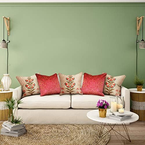 OKAH Set of 5 Multi Color Digital-Print Standard 16 x 16 inch Abstract Cushion Cover