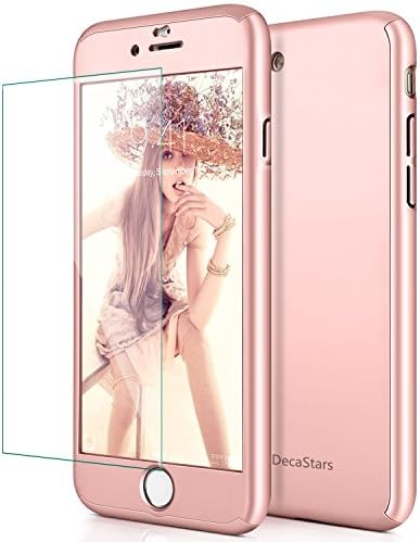 iPhone 7 Plus Case, DecaStars [Ultra-thin Series] 2-in-1 Full-body Protective Back Cover [Slim Fit] with Tempered Glass Screen Protector for Apple iPhone 7 Plus Case 5.5 Inch - Rose Gold