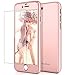 iPhone 7 Case, DecaStars [Ultra-thin Series] 2-in-1 Full-body Protective Back Cover [Slim Fit] with Tempered Glass Screen Protector for Apple iPhone 7 Case 4.7 Inch - Rose Gold
