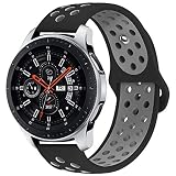 KADES Galaxy Watch 46mm Bands, Gear S3 Bands, 22mm Universal Replacement Strap with Quick Release Pin Compatible for TicWatch Pro, Amazfit Stratos Smart Watch (Black Gray)