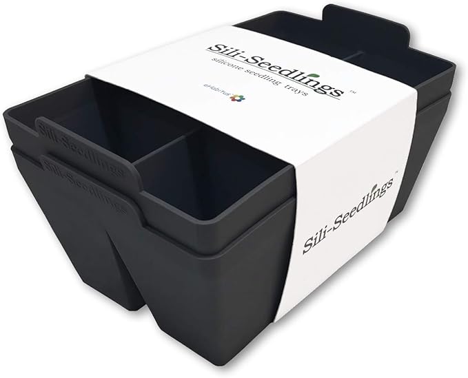 Seed Starter Tray, 100 Silicone (2Pack, 12 Cells Total), Reusable