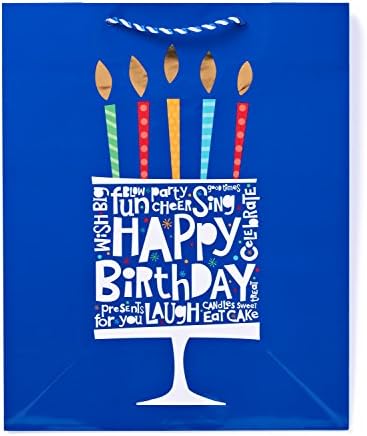 American Greetings Jumbo Birthday Gift Bag, Cake with Birthday Lettering (1-Count)