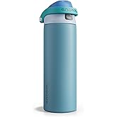 ENCOOL Leakproof Insulated Water Bottle with Straw Dual-Sip Water Bottle Bag-Safe Design for Work, Commute & Gym – Keeps Drinks Cold All Day, 24 oz, Teal Blue