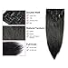 Double Weft 100% Remy Human Hair Clip in Extensions 18''-22'' Full Head Long Soft Silky Straight 8pcs 18clips for Women Fashion (22 Inch 160g, 1 Jet Black)