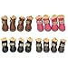 WINSOON Dog Australia Boots Pet Antiskid Shoes Winter Warm Skidproof Sneakers Paw Protectors 4-pcs Set (Size 1, Black)