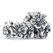 Authentic BELLA FASCINI Flower Bouquet Spacer Bead - Set of 2 - Sterling Silver Fits Bead Charm Bracelets