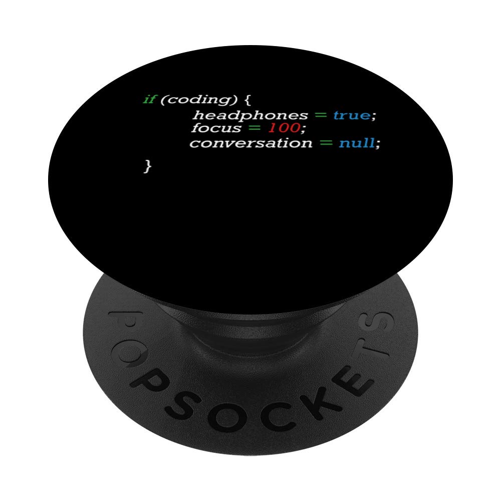If Coding Headphones Focus Funny Coder Computer Geek Nerd PopSockets PopGrip: Swappable Grip for Phones & Tablets