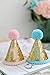 ANYI16 Gold Glitter Sparkle 1st Birthday Cone Hat with Adjustable Headband for Baby Boy Party Supplies(Blue)