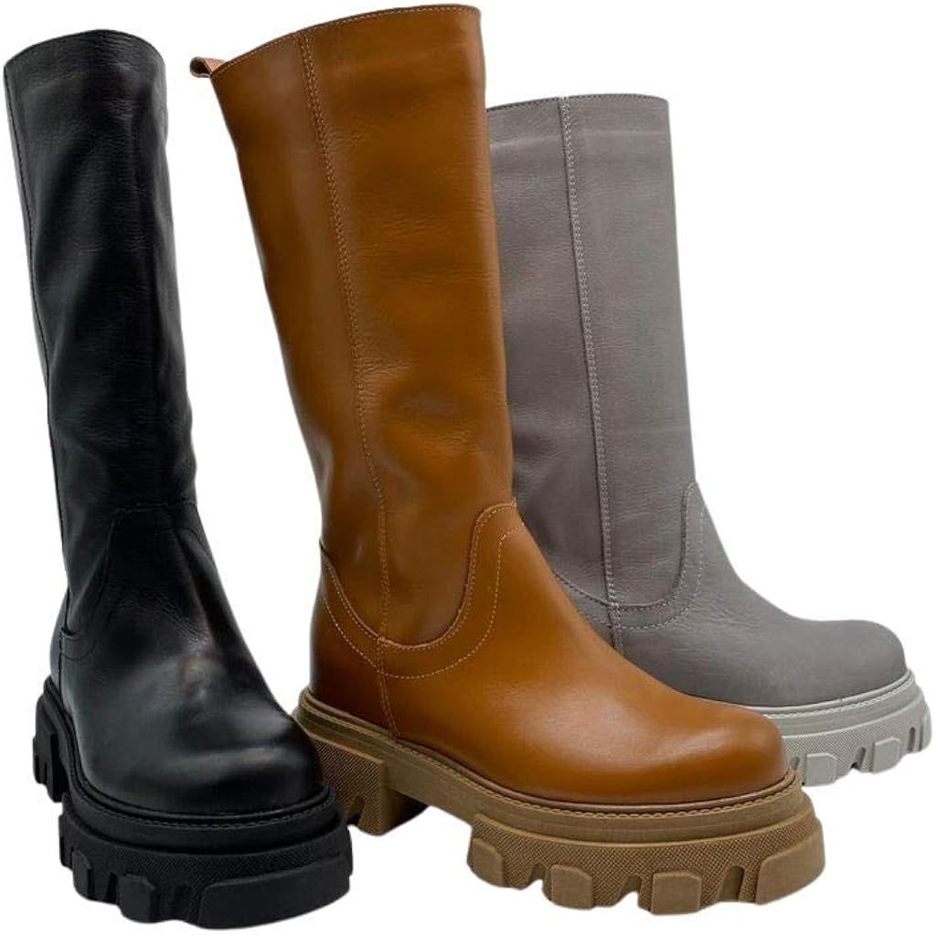 STIVALI SOPRA IL GINOCCHIO NERI TACCO BASSO scarpe donna