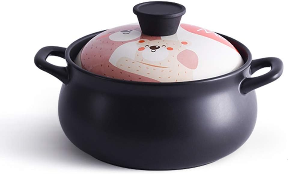 Wwshm Pot Casserole Wok Soup Pot Frying Pan Korean Bibimbap Cast Iron Dutch Oven Cooker New Ceramic Household Gas Small Open Flame High Temperature (Color : A, Size : 2.5l)