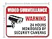 24 Hour Video Surveillance Sign, 6 Pack, 4 Mil Sleek Vinyl Decal Stickers Weather Resistant Long Lasting UV Protected and Waterproof Made in USA