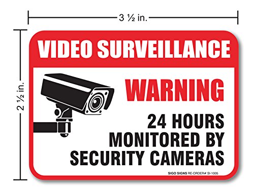 2 Pack+Video+Surveillance+Sign+Waterproof