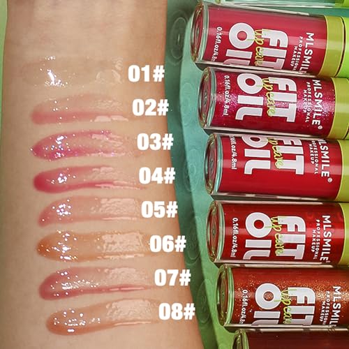 VolksRose 4pcs Lip Gloss Oil Set, Hydrating Lip Glow Oil Lip Gloss, Lipgloss Lipoil Set for Women Girls Teens, Tinted Plumping Lip Gloss Packs, Fat Lip Oil Lip Balm for Dry Lips Nourishing