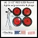 (4) LED 2.5" Round Red Clearance/side Marker Light Kit with Light Grommet and Wire Pigtail Truck Trailer Rv - Made in USA with!