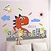 HAOKHOME W-10603 Wall Decal Cute Dinosaur Wall Sticker for Kids Room Children Bedroom Living Room