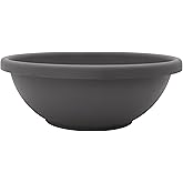 The HC Companies Shallow Planter with Drainage - Contemporary Garden Bowl Planter for Flowers, Herbs & More - Round Succulent